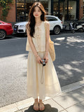 Camellia 2-Piece Beige Tie-Detail Cheongsam Set