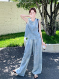 Tina 2-Piece Lace Tie-Dye Vest Set Cheongsam
