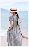 Leonora Pure Black White Checkered Elegant Cheongsam Qipao Dress
