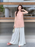 Isadora 2-Piece Pink Embroidered Cheongsam Set