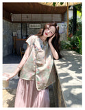 Anastasia 2-Piece Print Wide-Leg Cheongsam Set