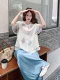 Brilliance 2-Piece Embroidered Floral Cheongsam Set
