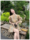 Melisande 2-Piece Gradient Print Cheongsam Set