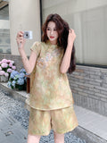 Arcturus 2-Piece Oil Painting Sleeveless Top Cheongsam