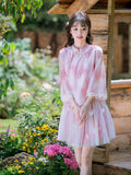 Sunflower 2-Piece Gradient Peach Pink Cheongsam Top