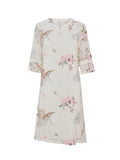 Villa Peach Shadow Embroidered Cheongsam Dress