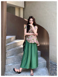 Aquamarine 2-Piece Floral Vest Pants Set Cheongsam