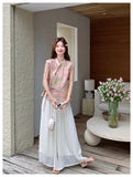 Mila 2-Piece Gradient Ink Cheongsam Set