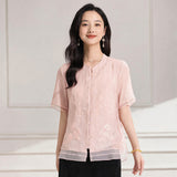 Thora Camellia Pink Modern Cheongsam Top