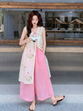Yarrow 2-Piece Floral Top and Pants Set Cheongsam