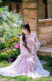 Sunflower 2-Piece Gradient Peach Pink Cheongsam Top