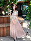 Anastasia 2-Piece Print Wide-Leg Cheongsam Set
