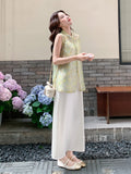 Gwendolyn 2-Piece Print Sleeveless Cheongsam Top