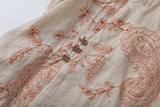 Nicolette Apricot Cashew Embroidery Cheongsam Dress