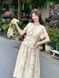 Pinnacle Milan Almond Floral Cheongsam Dress