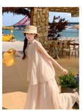 Vivienne 2-Piece Beige Pleated Cheongsam Set