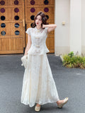 Vivienne 2-Piece Embroidered Frog-Buttons Cheongsam Set