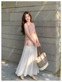 Primula 2-Piece Printed Mesh Cheongsam Set