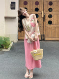 Genevieve 2-Piece Pink Print Cheongsam Set