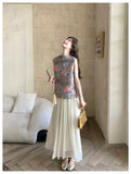 Interlude 2-Piece Floral Print Cheongsam Set