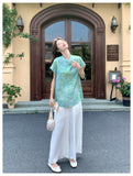 Flora 2-Piece Green Floral Cheongsam Set