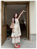 Narcissus 2-Piece Embroidered Cheongsam Set