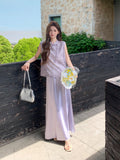 Lillian 2-Piece Lilac Embroidered Satin Cheongsam