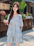 Gentle 2-Piece Jacquard Summer Cheongsam Set