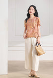 Vesper 2-Piece Green Yellow Pattern Cheongsam Set