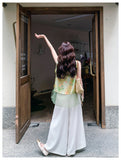 Esteemed 2-Piece Jacquard Vest Pants Set Cheongsam