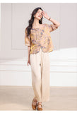 Larimar 2-Piece Light Purple Floral Cheongsam Set