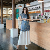 Sabrina 2-Piece Sleeveless Top Set Cheongsam