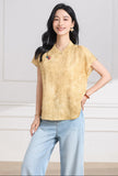 Melisande Peach Pink Jacquard Cheongsam Top
