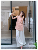Isadora 2-Piece Pink Embroidered Cheongsam Set