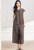 Odette 2-Piece Rose Brown Red Cheongsam Set