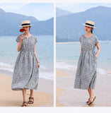 Leonora Pure Black White Checkered Elegant Cheongsam Qipao Dress