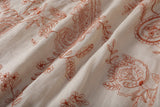 Nicolette Apricot Cashew Embroidery Cheongsam Dress