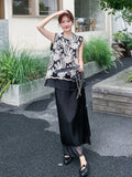 Melinda 2-Piece Black Lace Embroidered Cheongsam Set