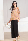Shimmer 2-Piece Light Green Floral Cheongsam Set
