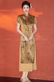 Vesper Plangent Modern Golden Yellow Cheongsam Qipao Dress