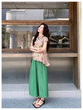 Aquamarine 2-Piece Floral Vest Pants Set Cheongsam