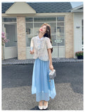 Gardenia 2-Piece Jacquard Short-Sleeve Cheongsam Set