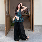 Eden 2-Piece Floral Ruffle Top Set Cheongsam