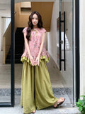 Cassiopeia 2-Piece Pink Jacquard Cheongsam Set