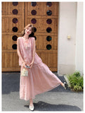Clarity 2-Piece Pink Embroidered Cheongsam Set