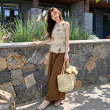 Eira 2-Piece Green Jacquard Vest Set Cheongsam