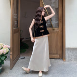 Twilight 2-Piece Velvet Vest Skirt Set Cheongsam