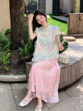 Vega 2-Piece Printed Cheongsam Top