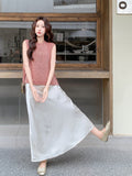 Galaxy 2-Piece Textured Sleeveless Top Set Cheongsam