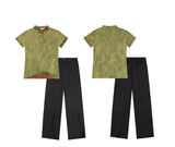 Hortensia 2-Piece Yellow Green Pattern Cheongsam Set